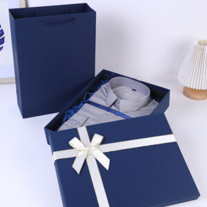 custom t-shirt box with brand logo printed on the lid