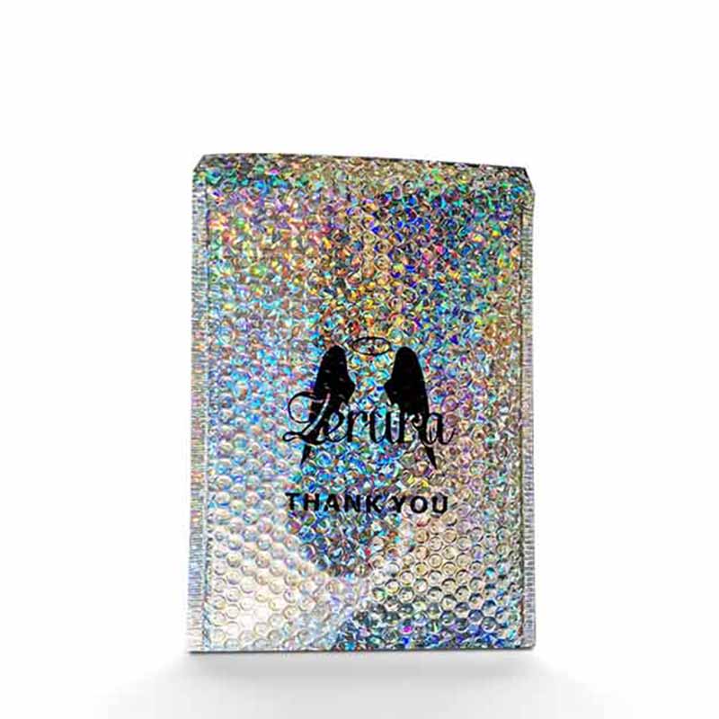 Custom holographic bubble mailers with brand logo