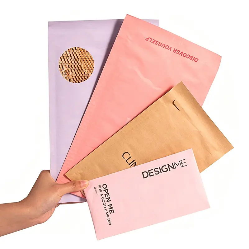 Customizable honeycomb mailers made from sustainable paper materials.