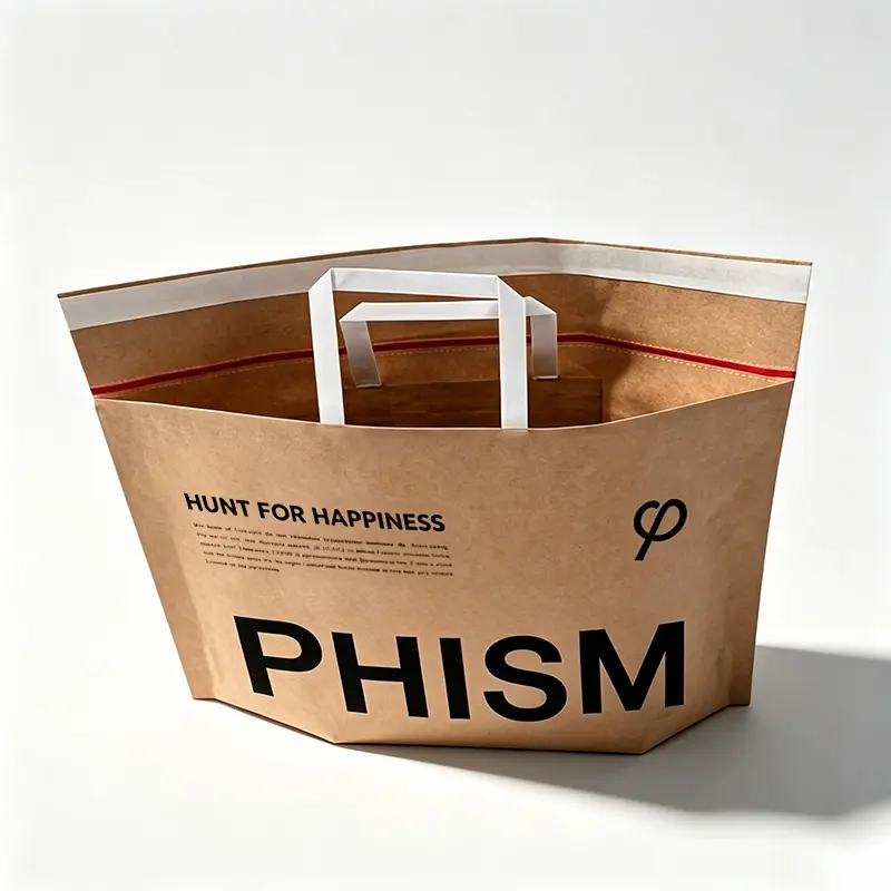 Custom kraft mailer with handle handle for e-commerce brand.