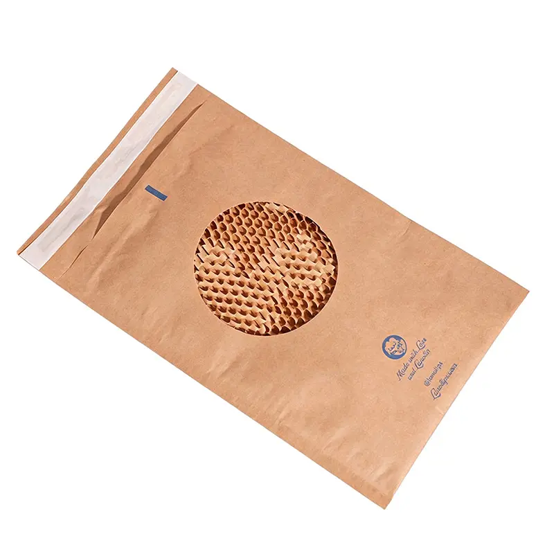 Shock-absorbing honeycomb paper interior for secure e-commerce shipping.