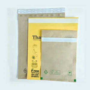 Custom kraft mailers in multiple sizes for branded e-commerce packaging and lightweight shipping